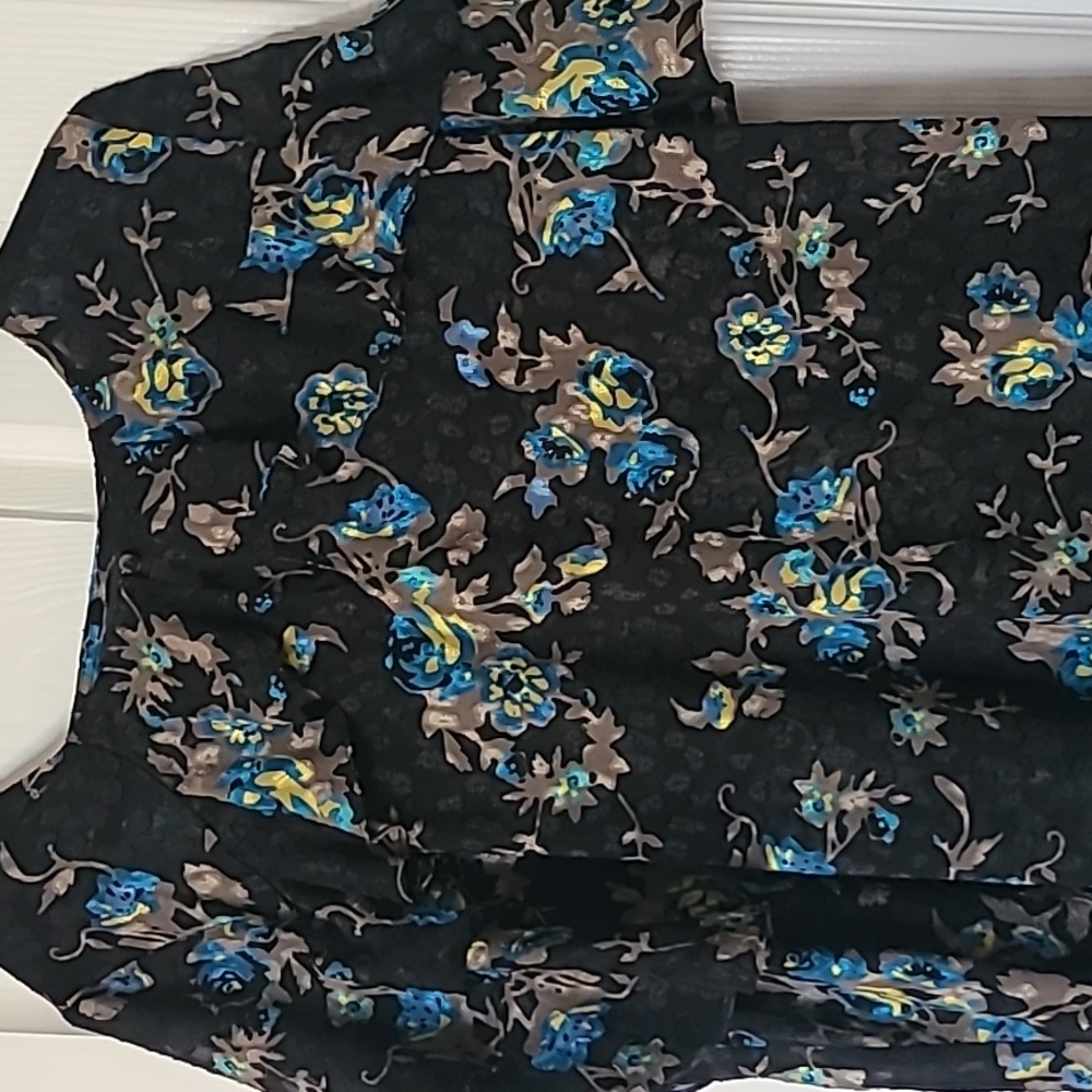 Sheer floral mesh top